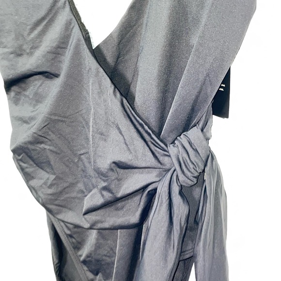 Lauren Ralph Lauren Halter wrap Side-Tie Tummy-Control swimsuit black 6 - Picture 9 of 14